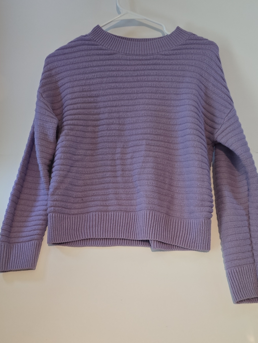 Women's Lavender Ribbed Crewneck Sweater #57
